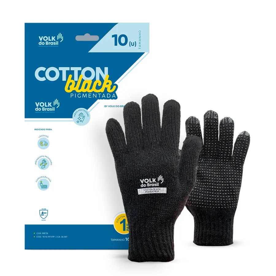 Luva Cotton Black com Pigmento Autosserviço CA Volk